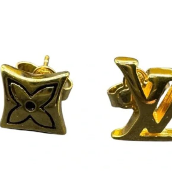Louis Vuitton Gold Monogram Earrings - Picture 1 of 3